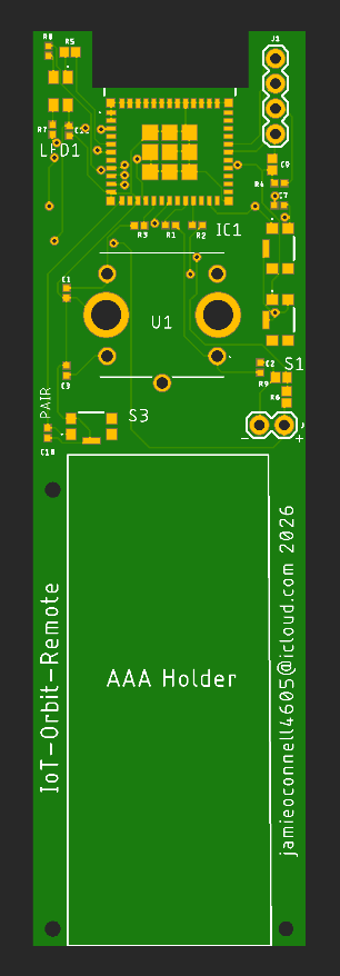 Rendered front view of the Orbit Remote PCB